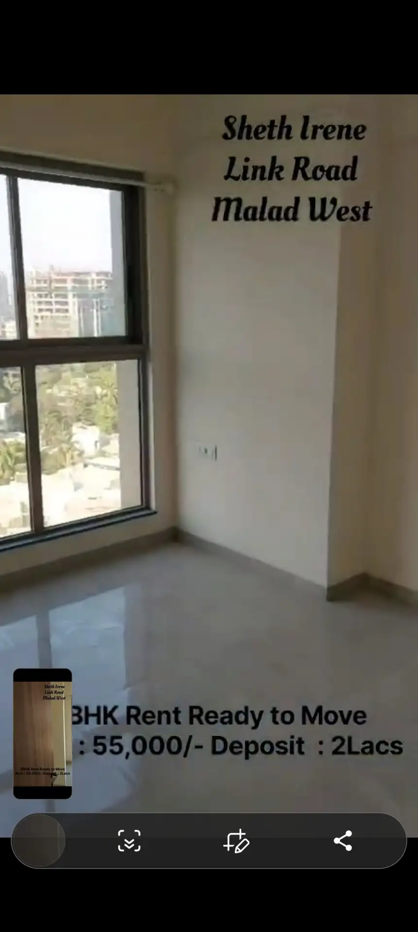 2 BHK Flat for Rent in Sheth Irene Tower, Malad West