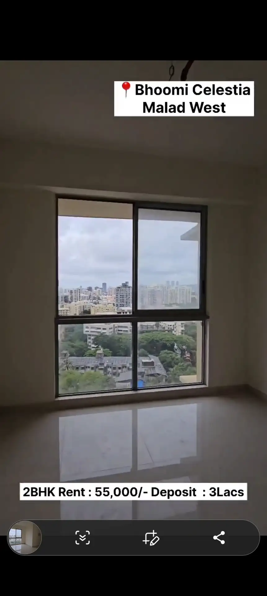 3 BHK Flat for Rent in Bhoomi Celestia Tower, Malad West